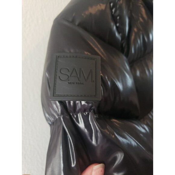 SAM. New York Jacket Down Puffer Glacier Boys Kids Sz12 Black Missing Hood - Picture 4 of 13